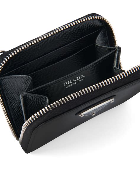 prada coin card case|Prada saffiano leather card case.